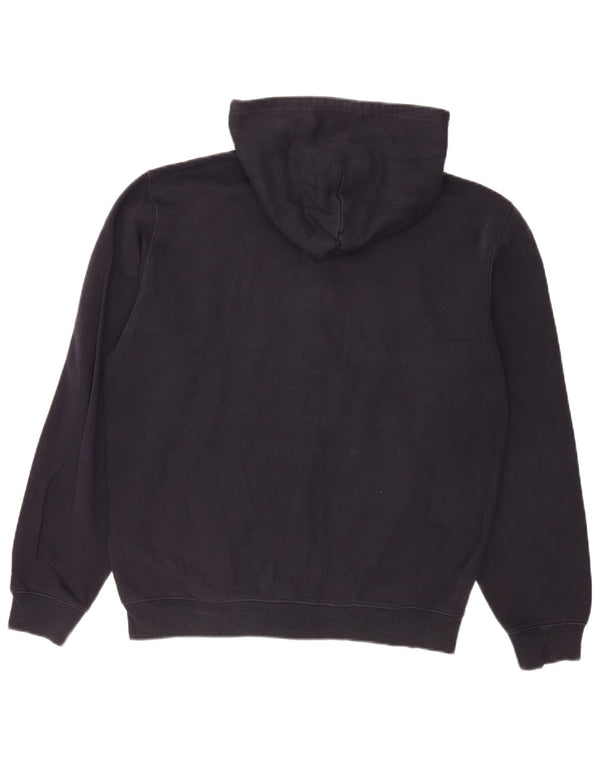 Maglione con cappuccio e zip grafica da uomo Champion, grande, in cotone blu navy