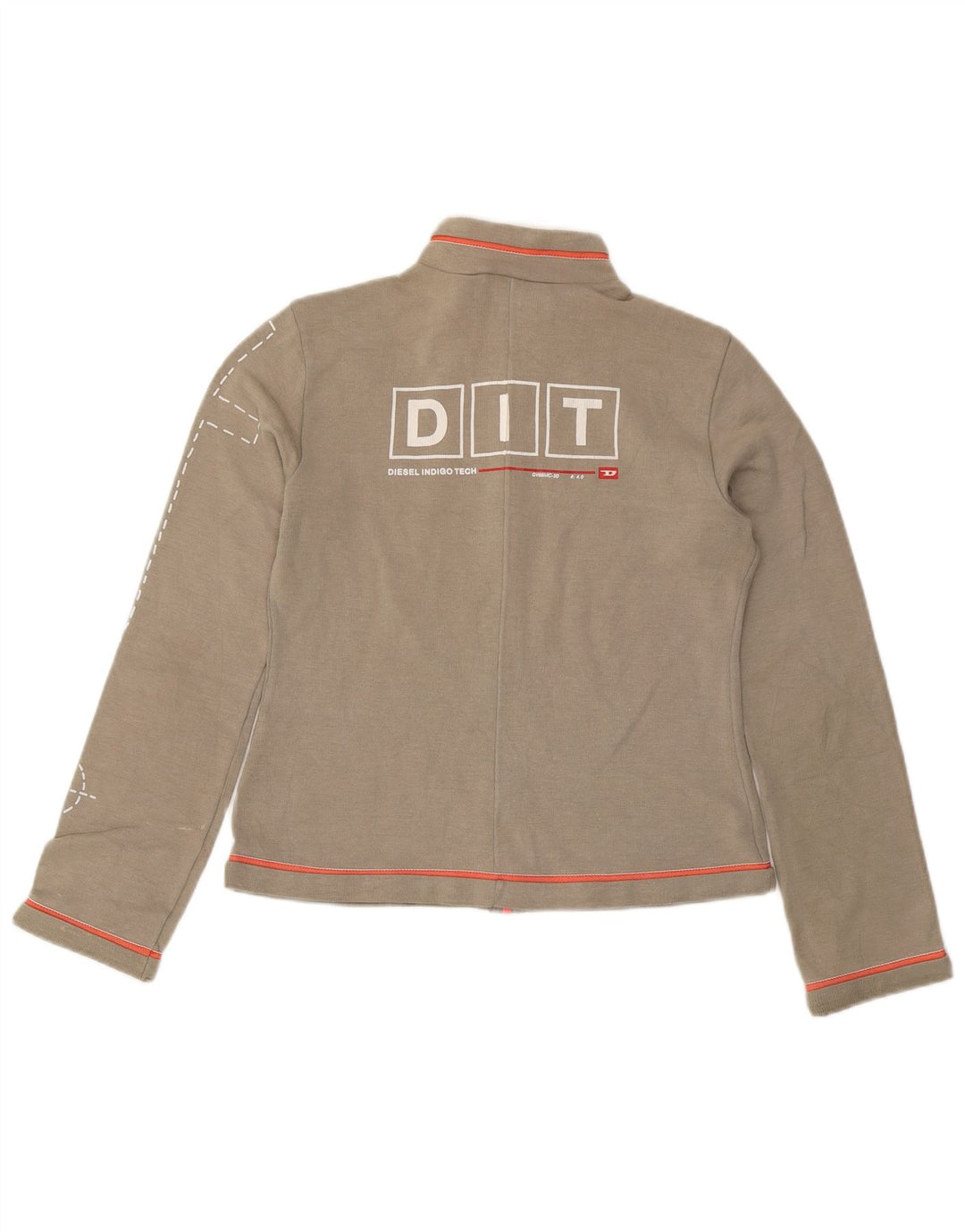 Giacca da tuta grafica da donna Diesel UK 14 grande poliestere grigio