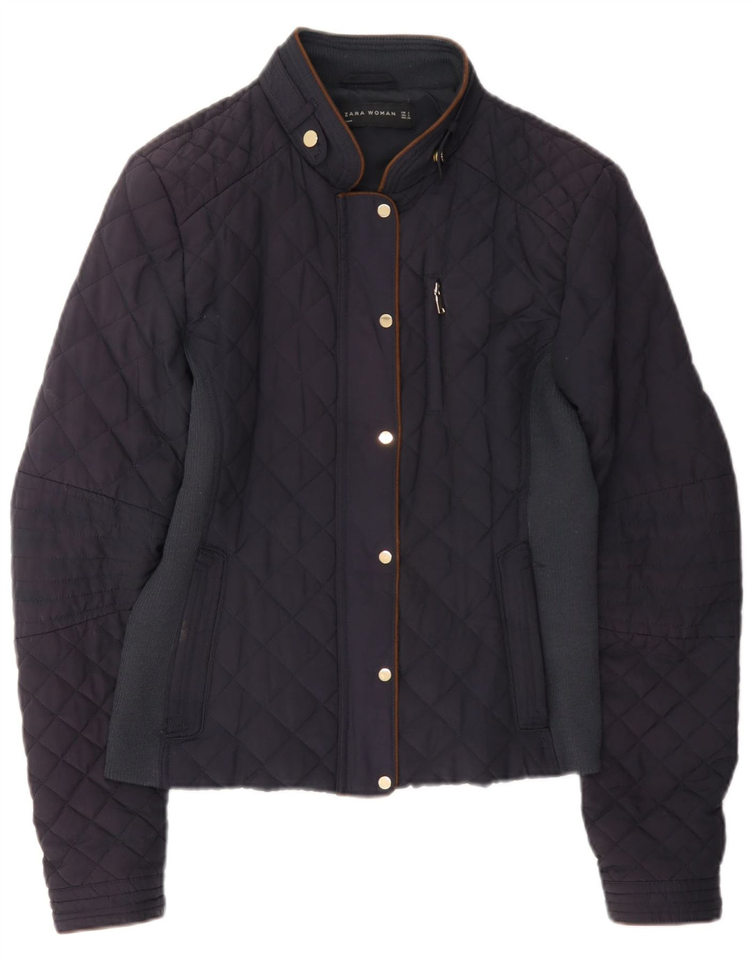 Giacca trapuntata da donna Zara UK 10 piccola blu navy