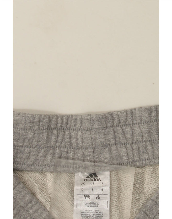 Pantaloncini sportivi da uomo Adidas Large in cotone chiazzato grigio