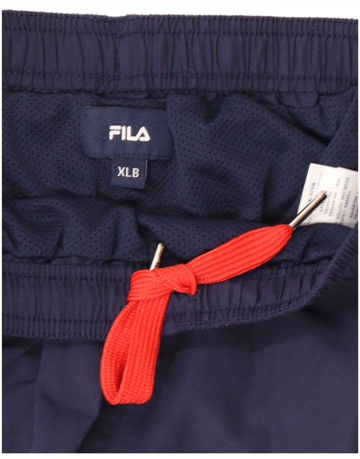 Pantaloncini sportivi grafici da ragazzo Fila 13-14 anni XL poliestere blu navy