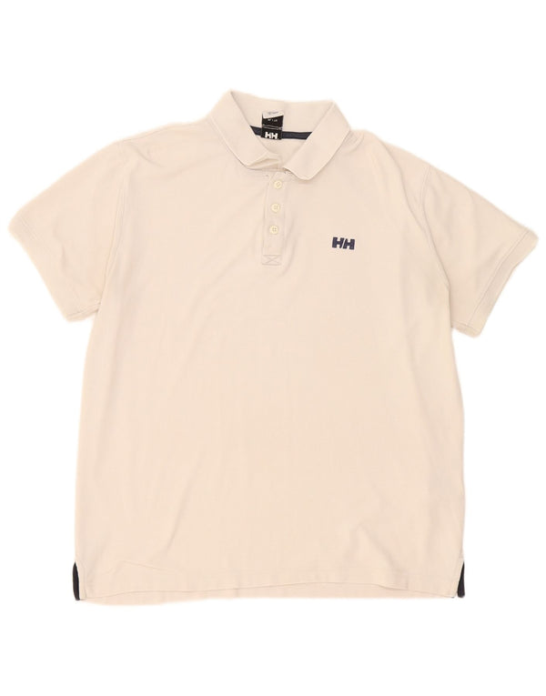 Polo da uomo Helly Hansen XL in poliestere bianco sporco