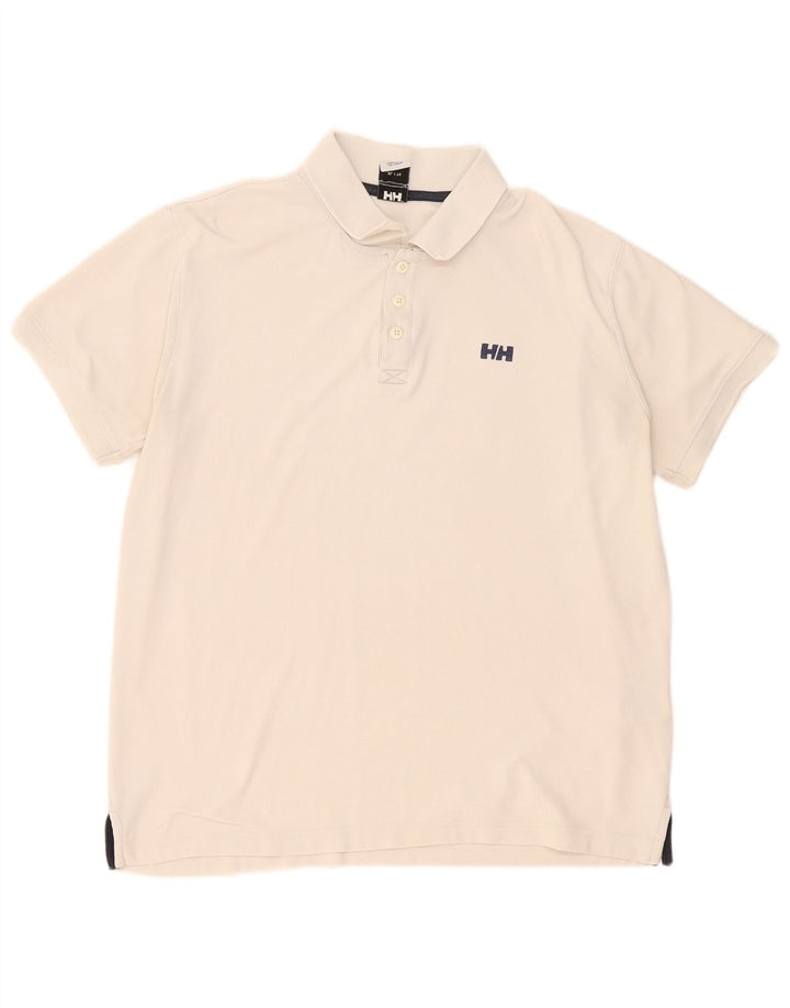 Polo da uomo Helly Hansen XL in poliestere bianco sporco