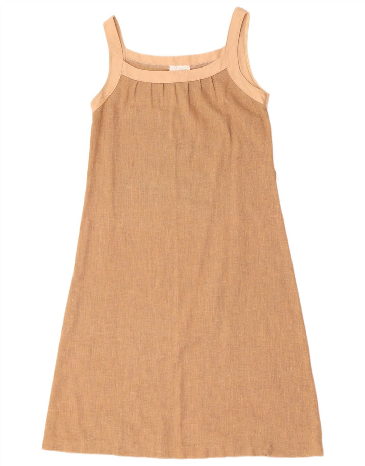 Abito sottoveste vintage da donna EU 38 Poliestere beige medio