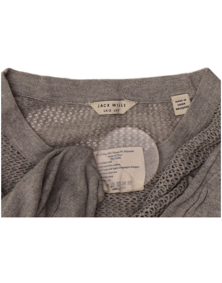 Maglione maglione girocollo da donna Jack Wills UK 12 Cotone grigio medio