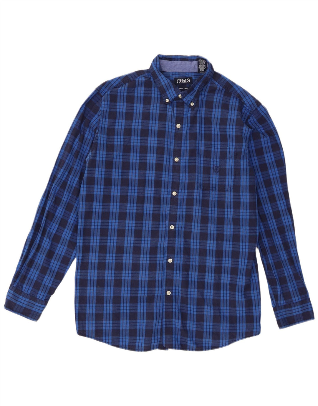 Camicia da uomo Chaps a quadri grandi in cotone blu