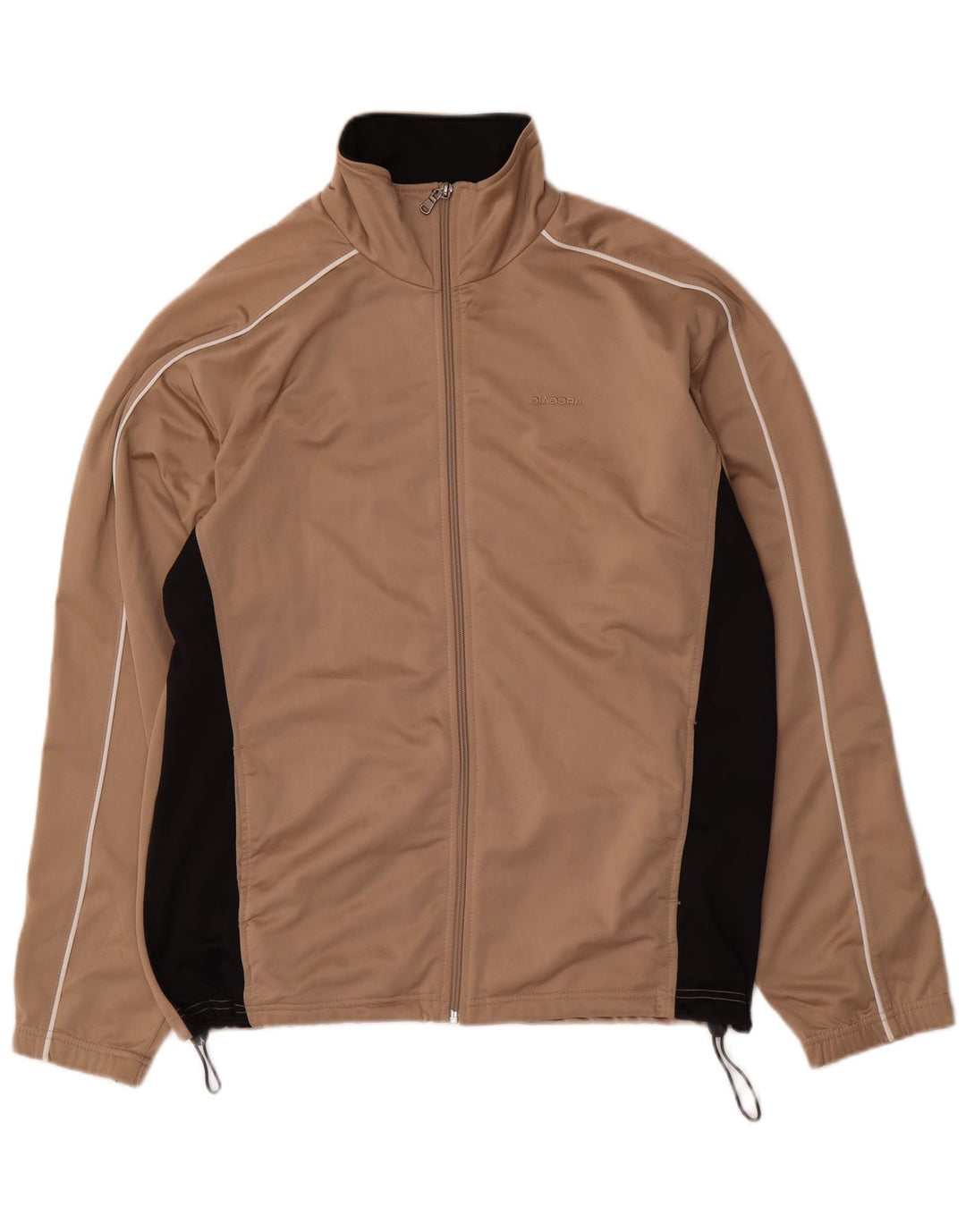 DIADORA Mens Tracksuit Top Jacket UK 40 Medium Beige Colourblock Polyester