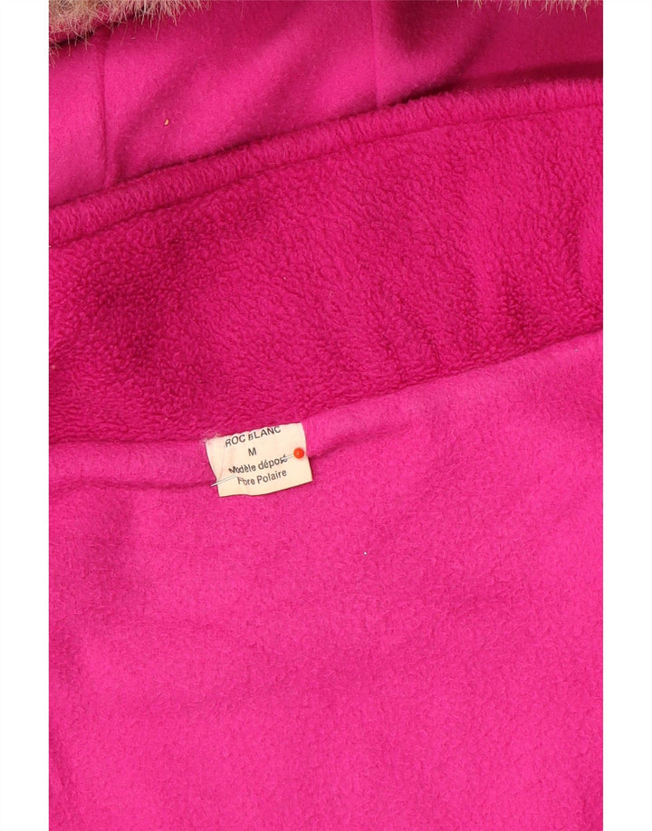 Giacca a vento oversize con cappuccio da donna vintage UK 14 rosa medio