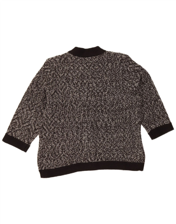 Maglione cardigan da donna Marks & Spencer UK 14 grande nero screziato