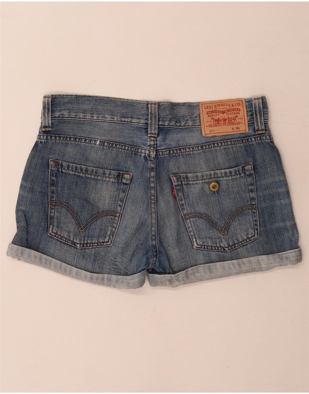 Pantaloncini di jeans Levi's 607 da donna W29 in cotone blu medio