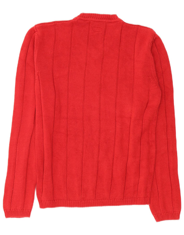 Armani Jeans Maglione da uomo con scollo a V in cotone rosso medio