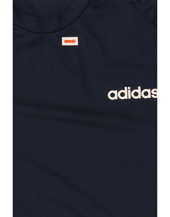 T-shirt Adidas Climalite da uomo Top medio in poliestere blu navy