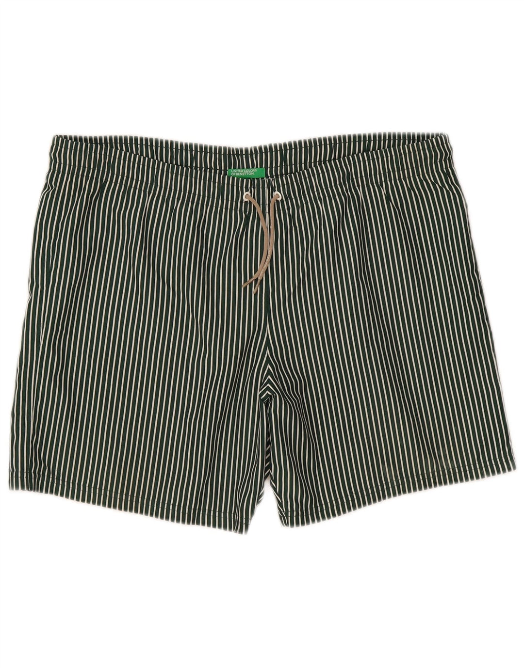 Pantaloncini da bagno da uomo Benetton a righe grandi verdi