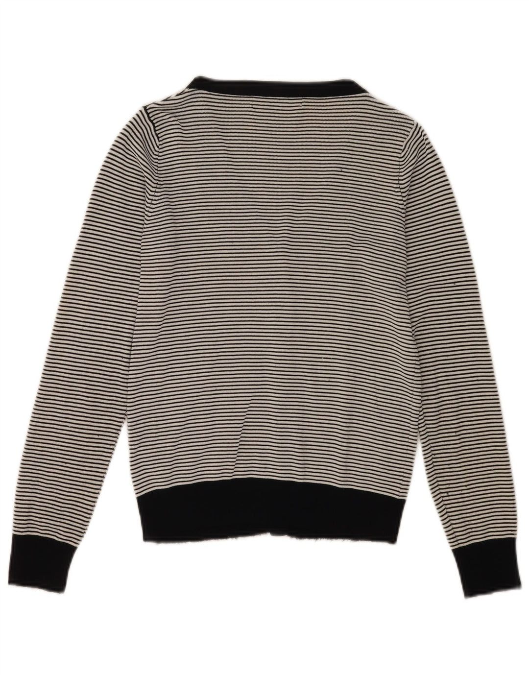 Maglione cardigan da donna Zara UK 12 Rayon a righe nero medio