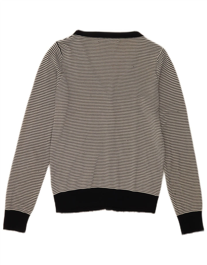 Maglione cardigan da donna Zara UK 12 Rayon a righe nero medio