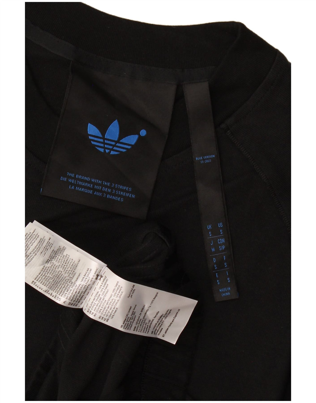 Felpa Adidas da uomo a maniche corte, piccola, in cotone nero