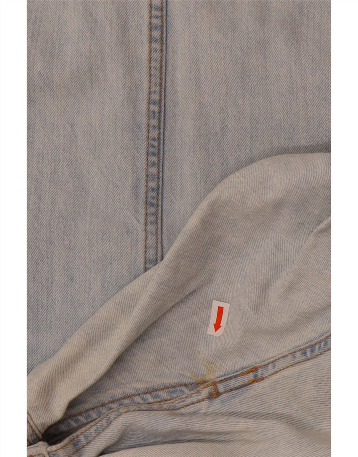 Tuta corta in denim oversize da donna Zara UK 16 grande cotone blu