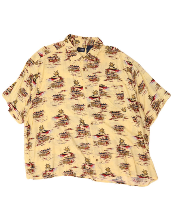 Puritan Camicia hawaiana a maniche corte da uomo 3XL Viscosa gialla