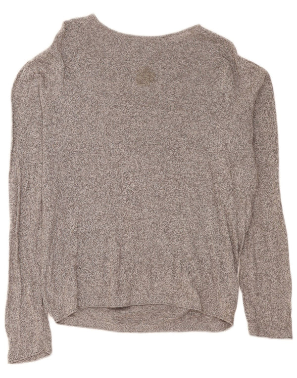 Maglione Zara da uomo con scollo a barca grande grigio screziato