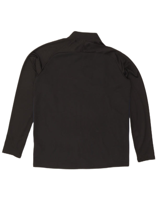 Nike Dri Fit Zip Neck Pullover Tuta da Uomo Top Large Nero Colourblock