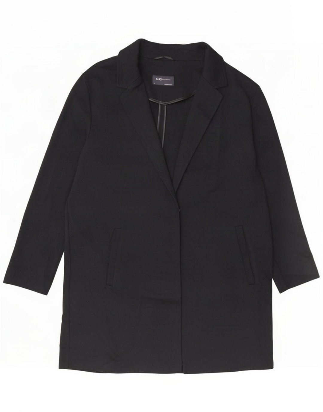 Marks & Spencer Cappotto da donna UK 14 Large Nero Poliestere