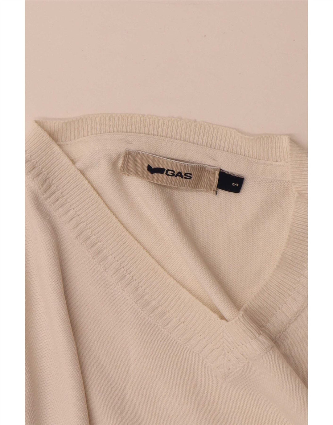 Maglione da uomo con scollo a V Gas piccolo bianco
