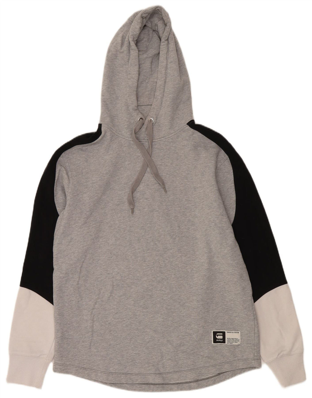 G-STAR Mens Hoodie Jumper Medium Grey Colourblock Cotton