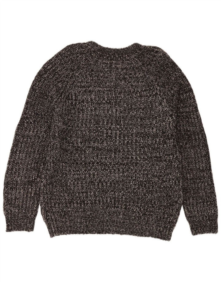 French Connection Maglione da uomo con scollo a barca Maglione in acrilico chiazzato grigio medio