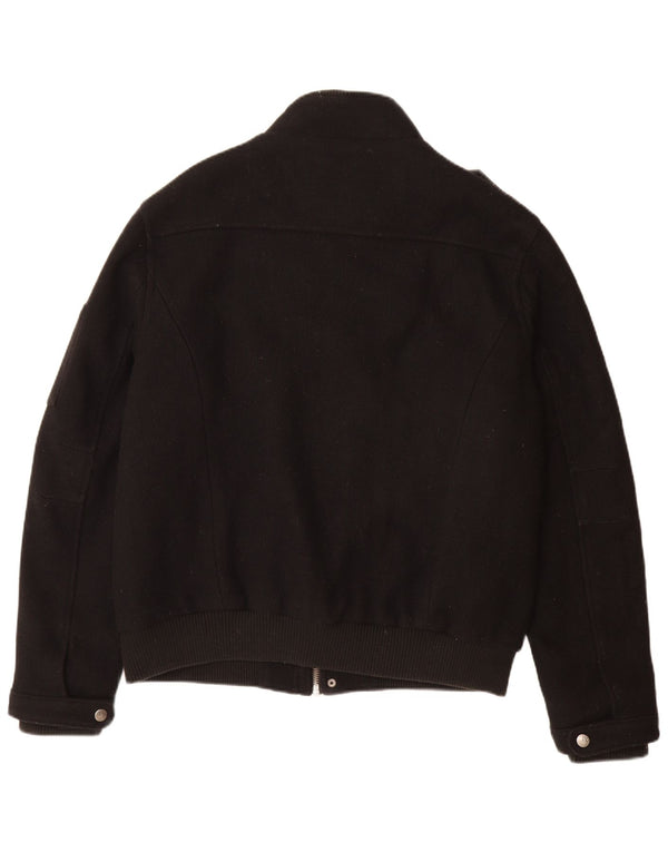 ANGELO LITRICO Giubbotto bomber militare da uomo UK 42 XL Lana nera