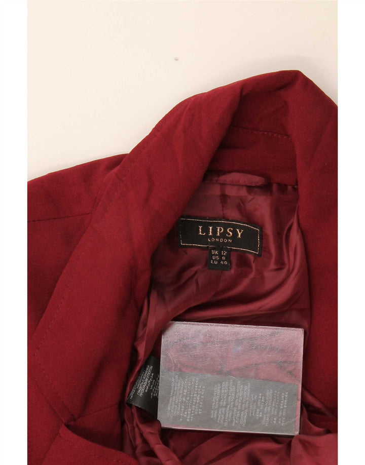 Giacca blazer aperta da donna Lipsy UK 12 poliestere bordeaux medio