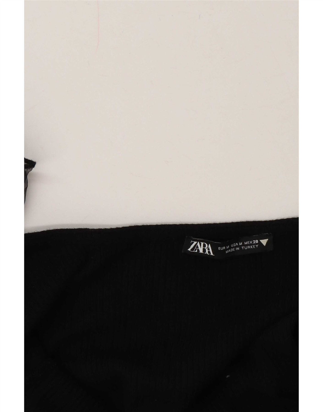 Top corto Zara da donna con volant sul davanti UK 12 medio nero