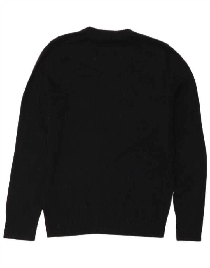 Maglione Hollister da uomo con scollo a V, cotone medio blu navy