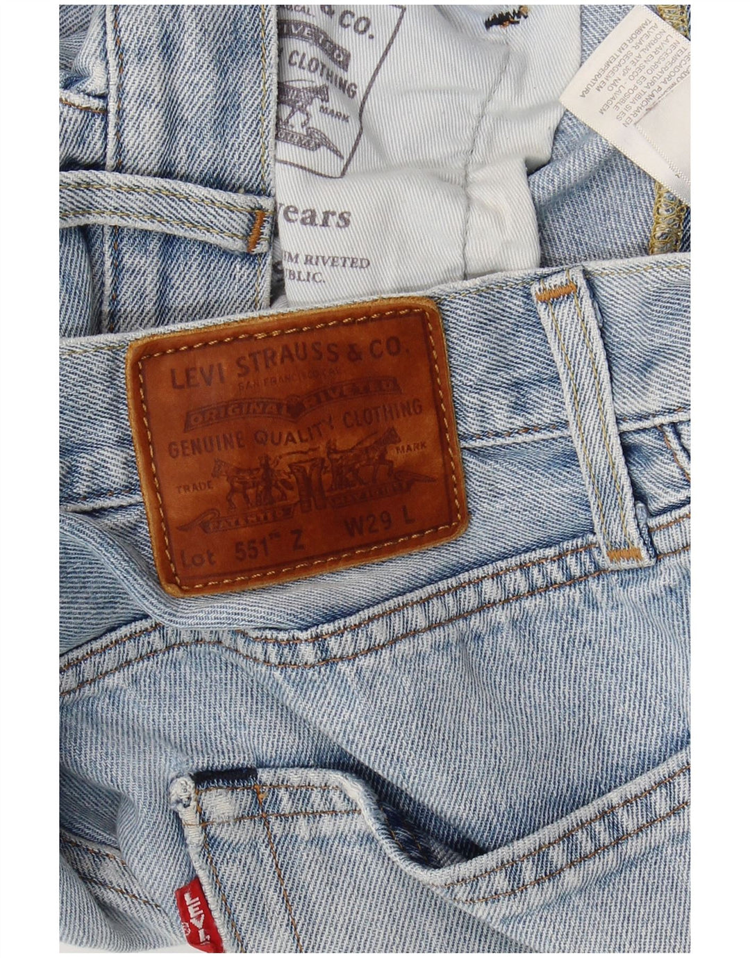 LEVI'S Womens 551 Straight Jeans W29 L27 Blue Cotton