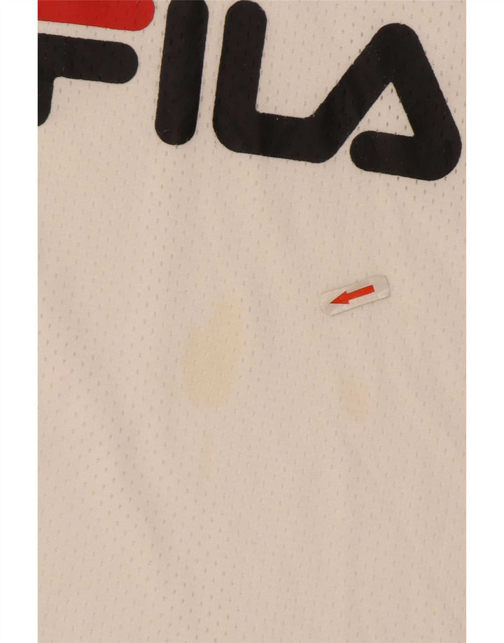 Maglietta grafica da donna Fila Top UK 16 grande poliestere bianco