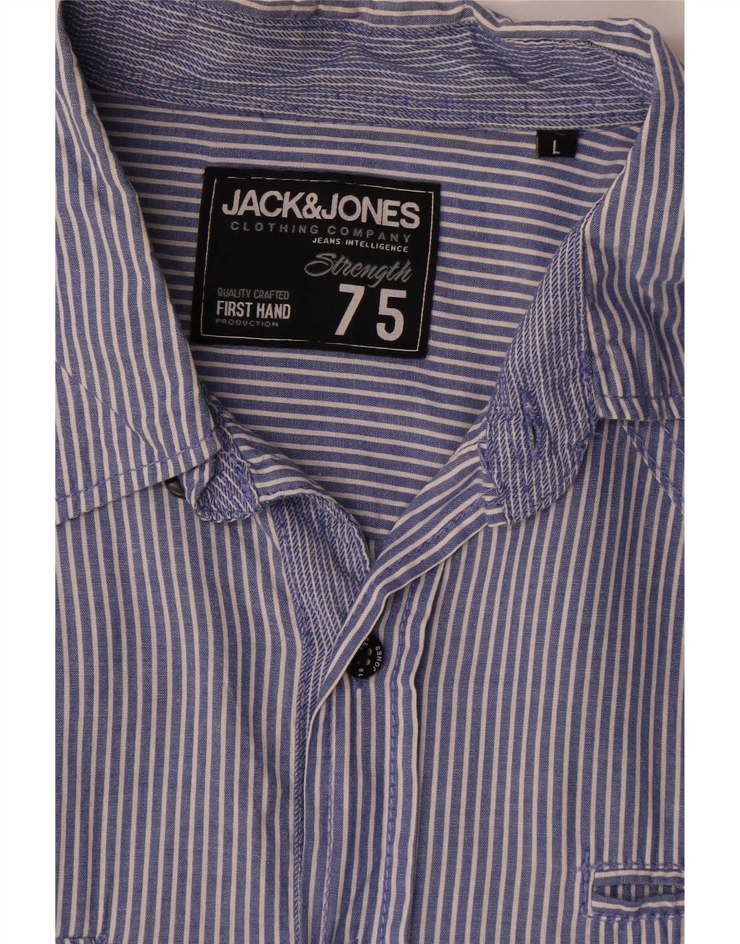 Camicia a maniche corte da uomo Jack & Jones grande gessato blu