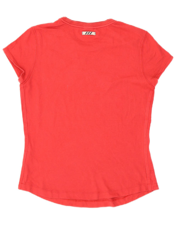T-shirt grafica da donna Adidas Top UK 14 rosso medio in cotone