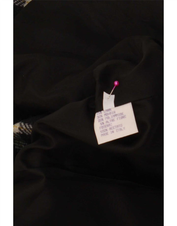 Giacca blazer vintage da donna a 2 bottoni IT 44 in lana a quadri verde medio