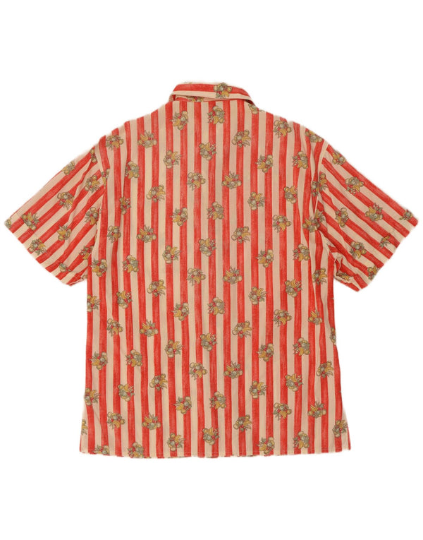 Camicia a maniche corte grafica da donna Newpenny UK 14 Cotone a righe grandi rosse