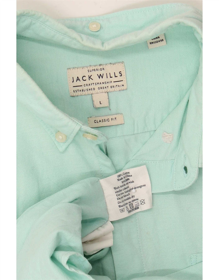 Camicia da uomo Classic Fit Jack Wills grande in cotone turchese