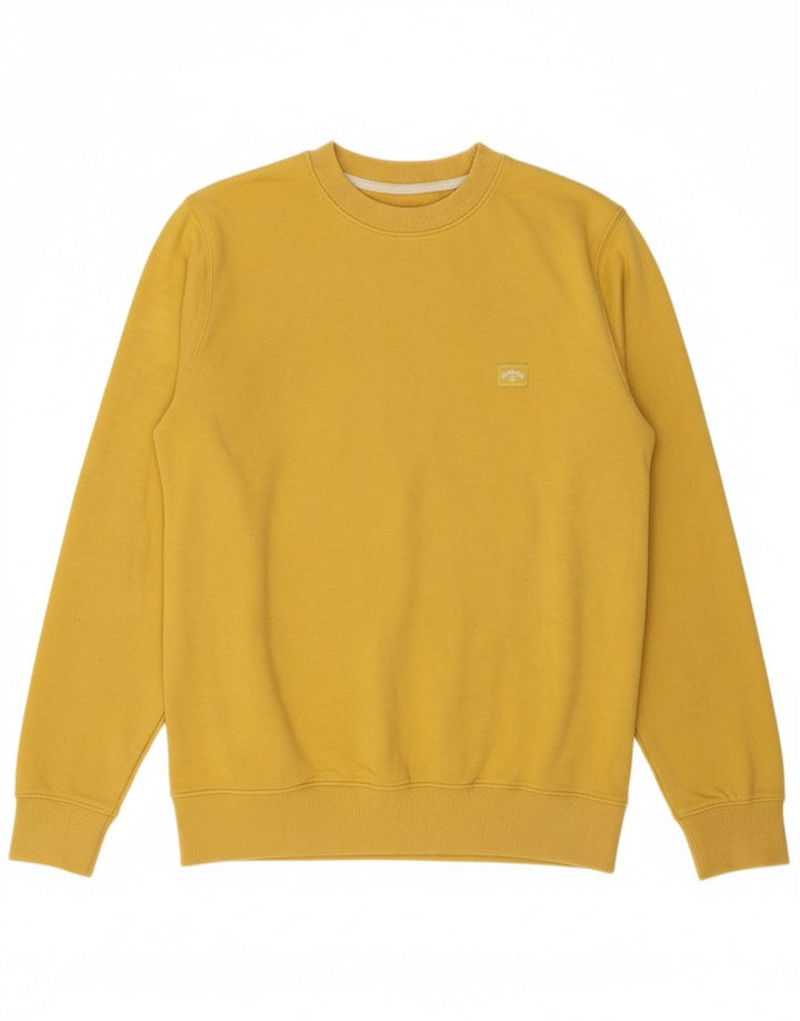 BILLABONG Mens Sweatshirt Jumper Small Yellow