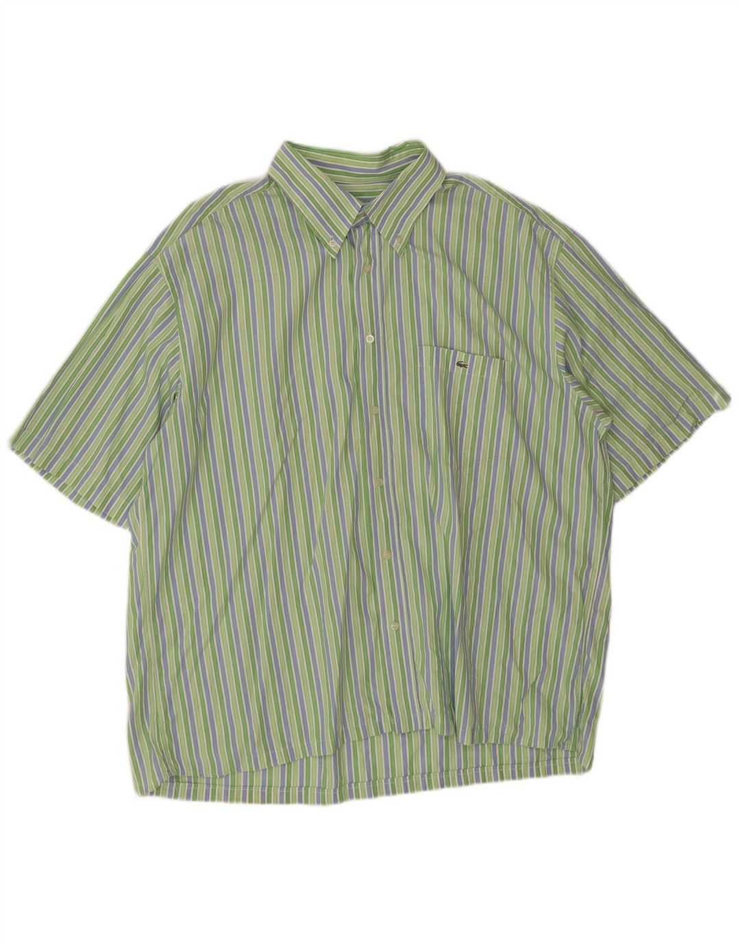 Camicia a maniche corte da uomo Lacoste taglia 46 2XL a righe verdi