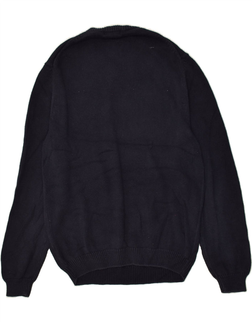 EDDIE BAUER Mens Tall V-Neck Jumper Sweater XL Navy Blue Cotton | Vintage Eddie Bauer | Thrift | Second-Hand Eddie Bauer | Used Clothing | Messina Hembry 