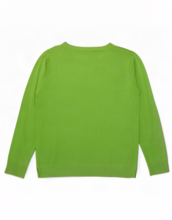 Maglione maglione con scollo a barca da donna Marks & Spencer UK 14 grande acrilico verde