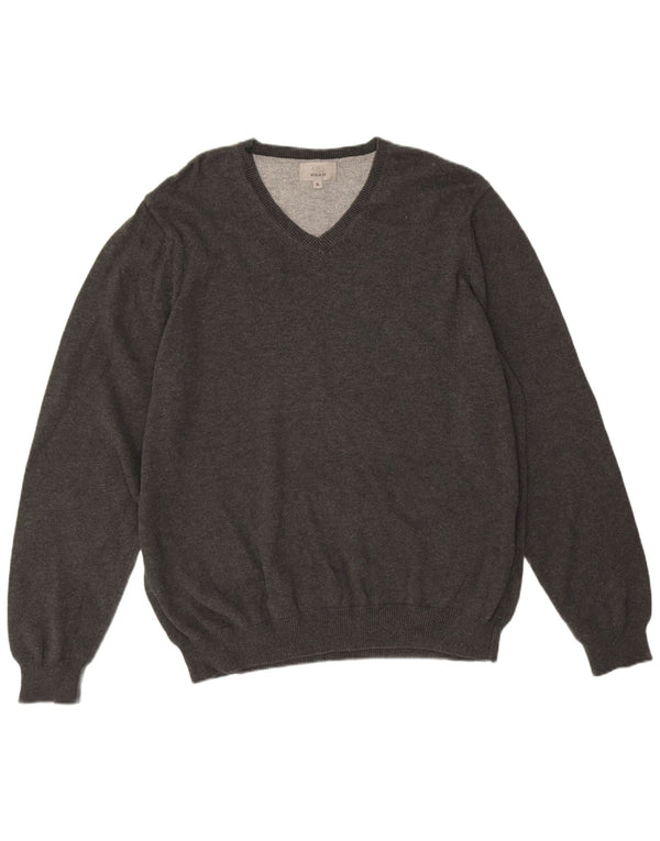Maglione da uomo Marks & Spencer vestibilità regolare con scollo a V XL in cotone grigio