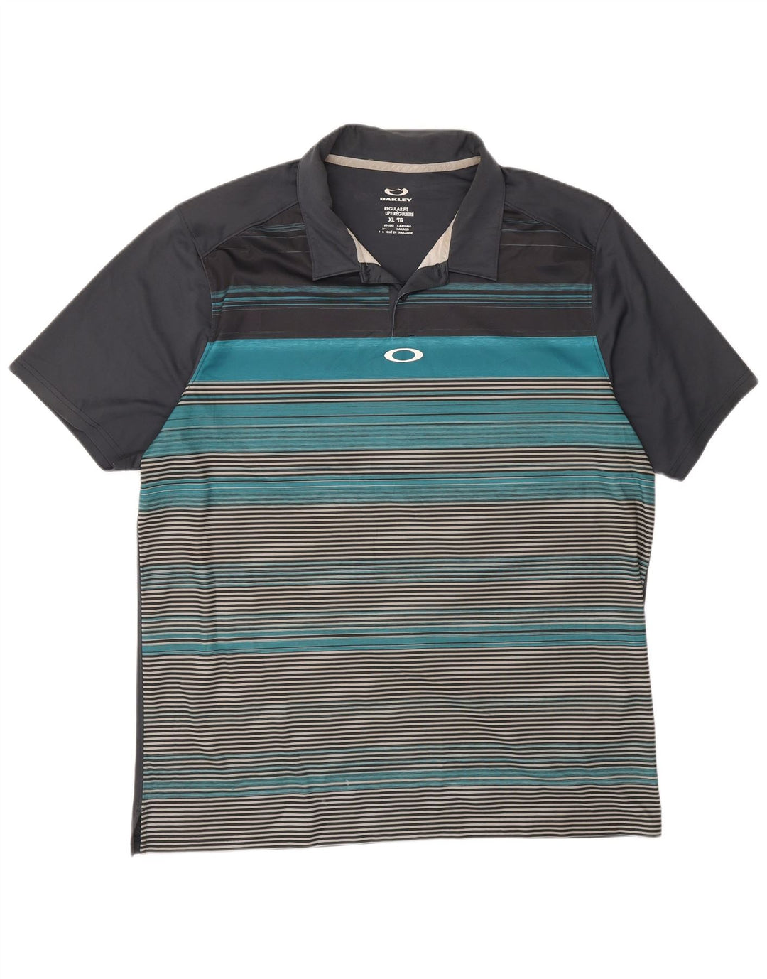 Polo Oakley da uomo vestibilità regolare XL a righe grigie