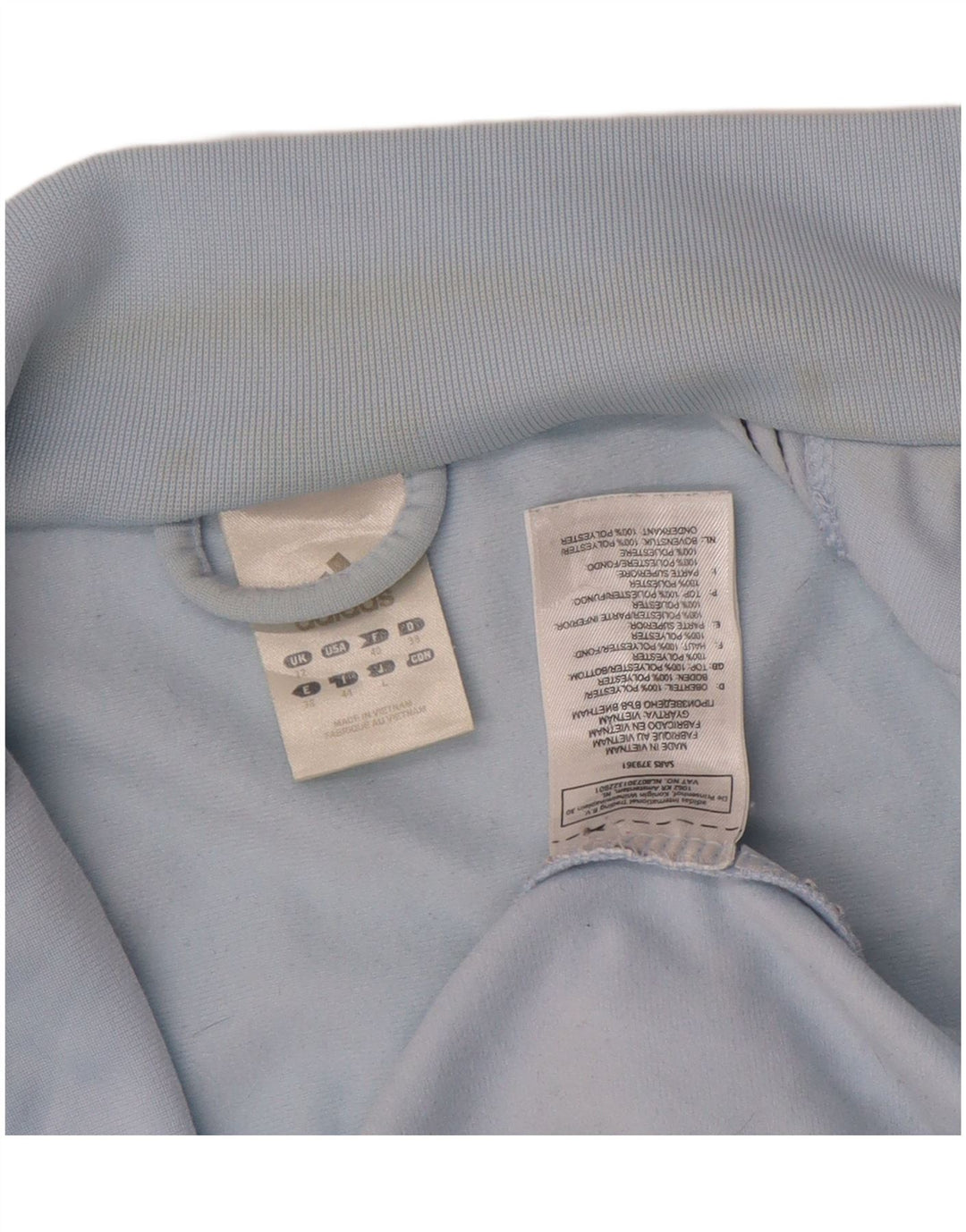 Giacca da tuta da donna Adidas UK 12 poliestere blu medio