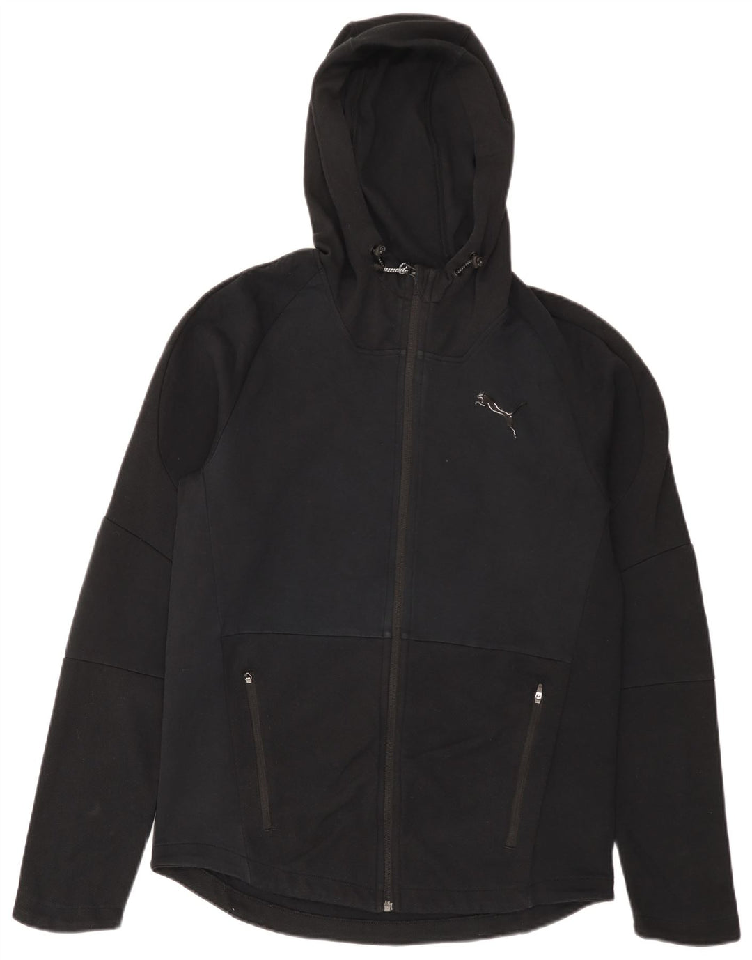 Felpa con cappuccio e zip da uomo Puma in cotone nero medio