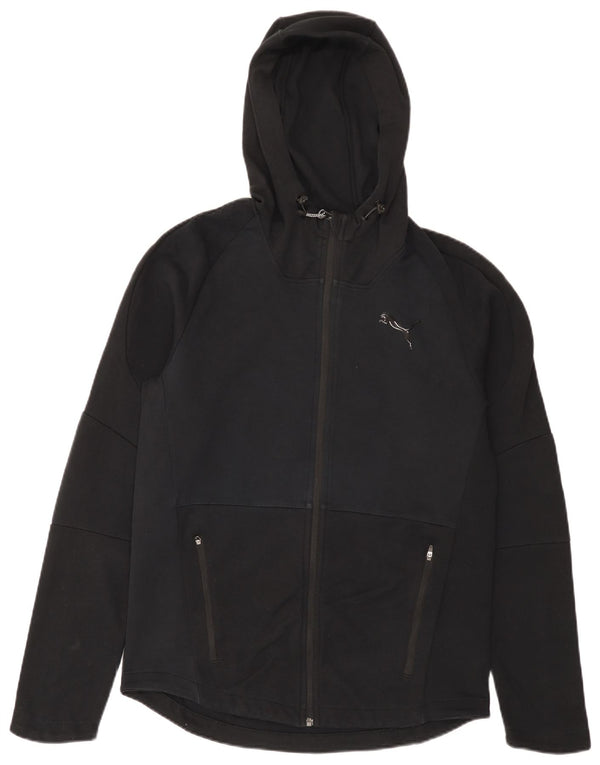 Felpa con cappuccio e zip da uomo Puma in cotone nero medio