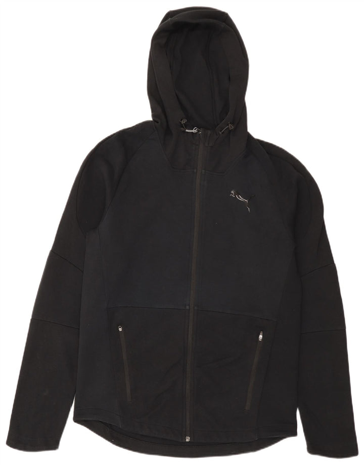 Felpa con cappuccio e zip da uomo Puma in cotone nero medio