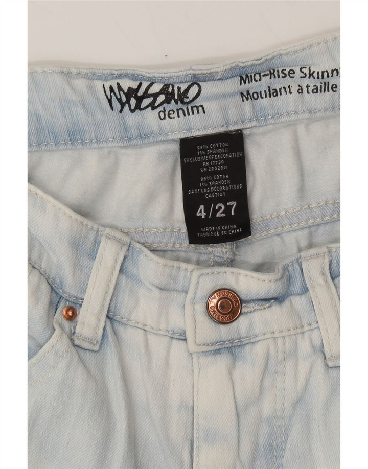 MOSSIMO Womens Distressed Mid Rise Skinny Jeans US 4 Small W27 L28 Blue Vintage Mossimo and Second-Hand Mossimo from Messina Hembry 